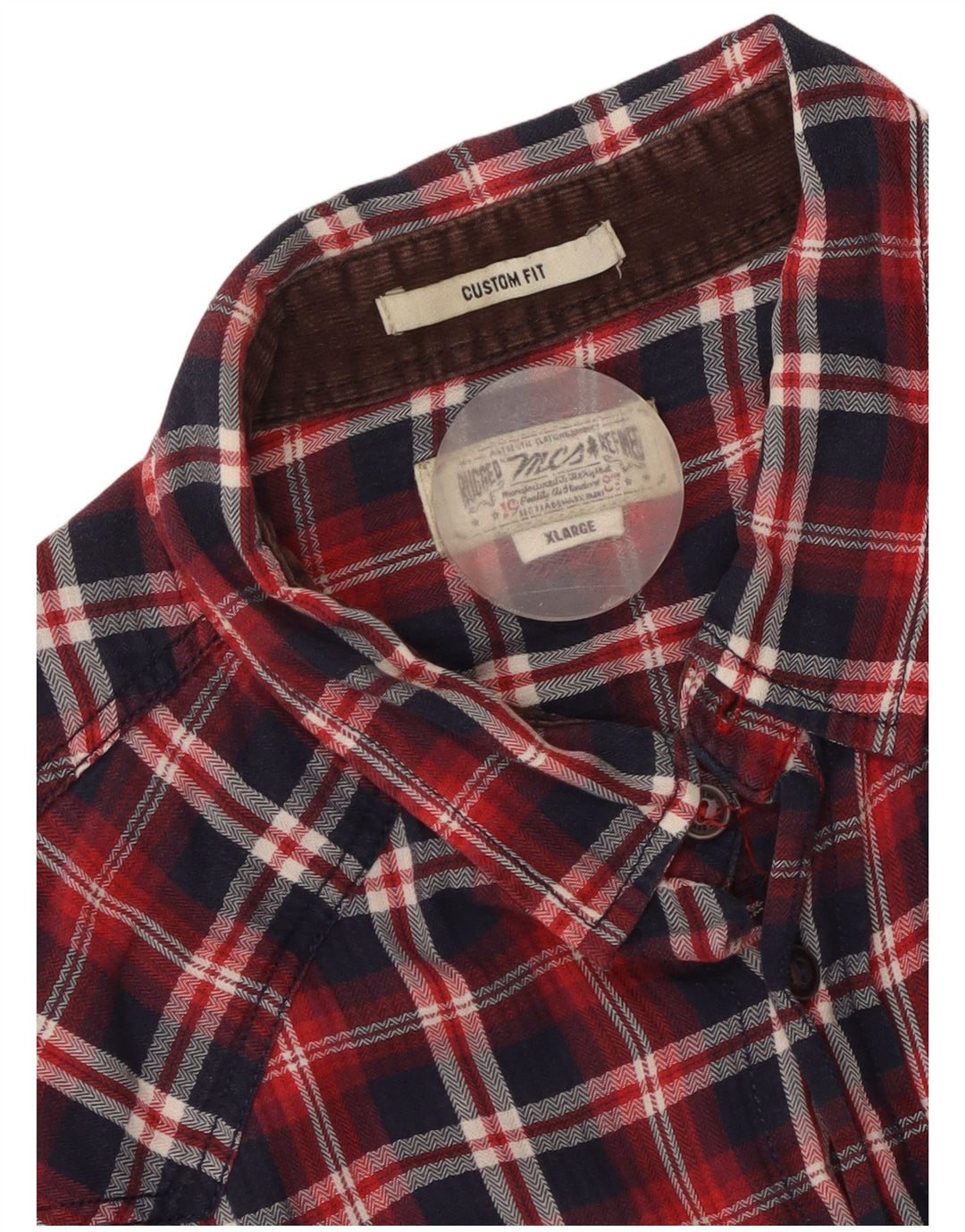 MARLBORO CLASSICS Chemise en flanelle sur mesure pour homme XL à carreaux rouges