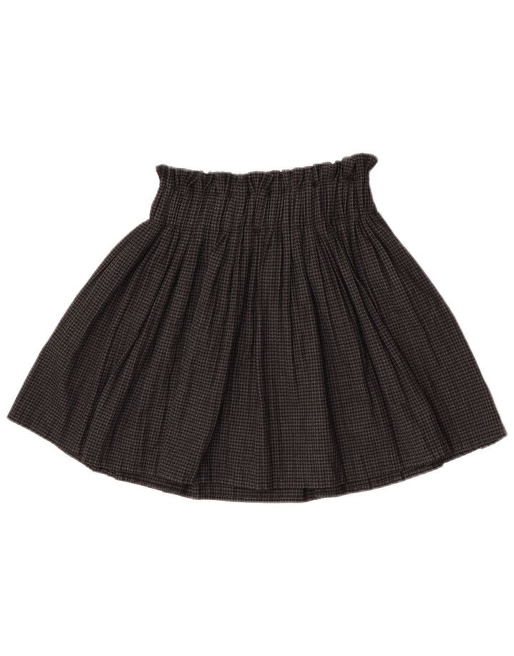 Zara Jupe-short taille haute pour femme UK 4 XS Gris pied-de-poule Polyester