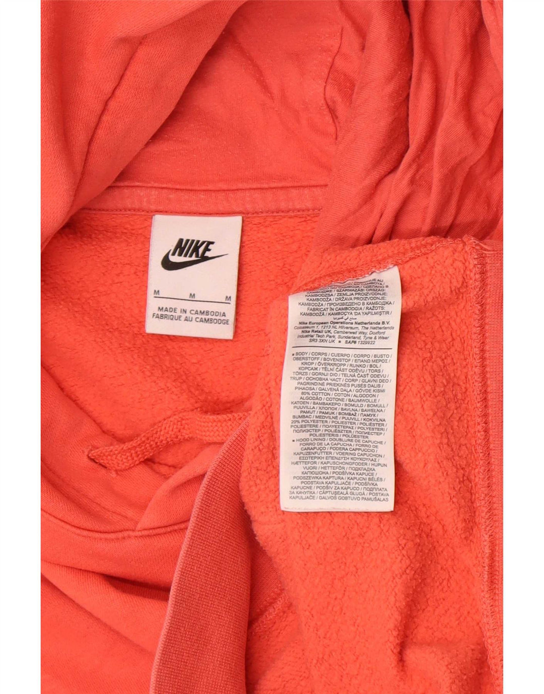 Nike Pull à capuche coupe classique en coton orange moyen pour homme