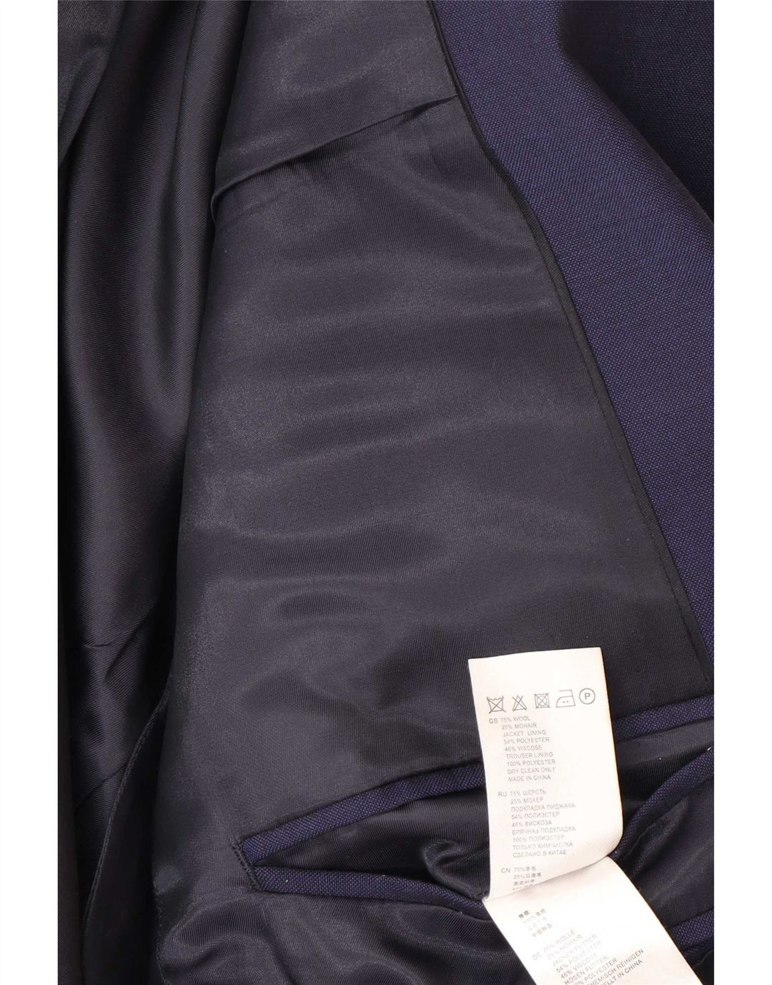 Reiss Veste Blazer 1 Bouton Homme UK 38 Laine Bleu Marine Moyen
