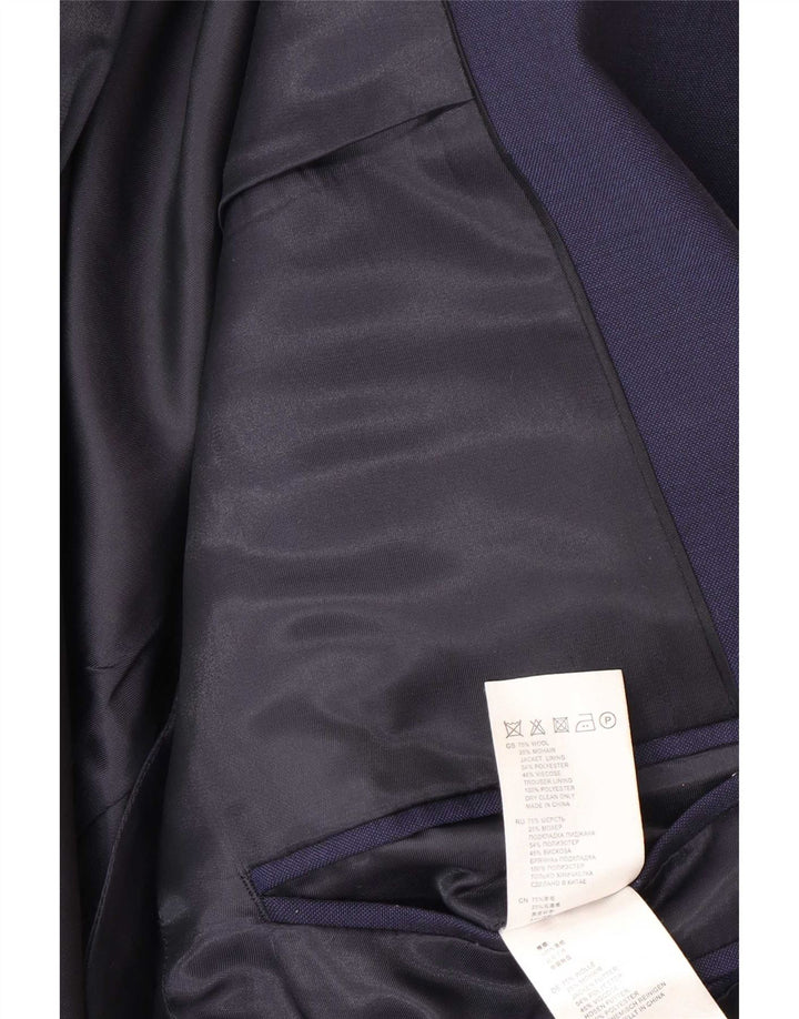 Reiss Veste Blazer 1 Bouton Homme UK 38 Laine Bleu Marine Moyen