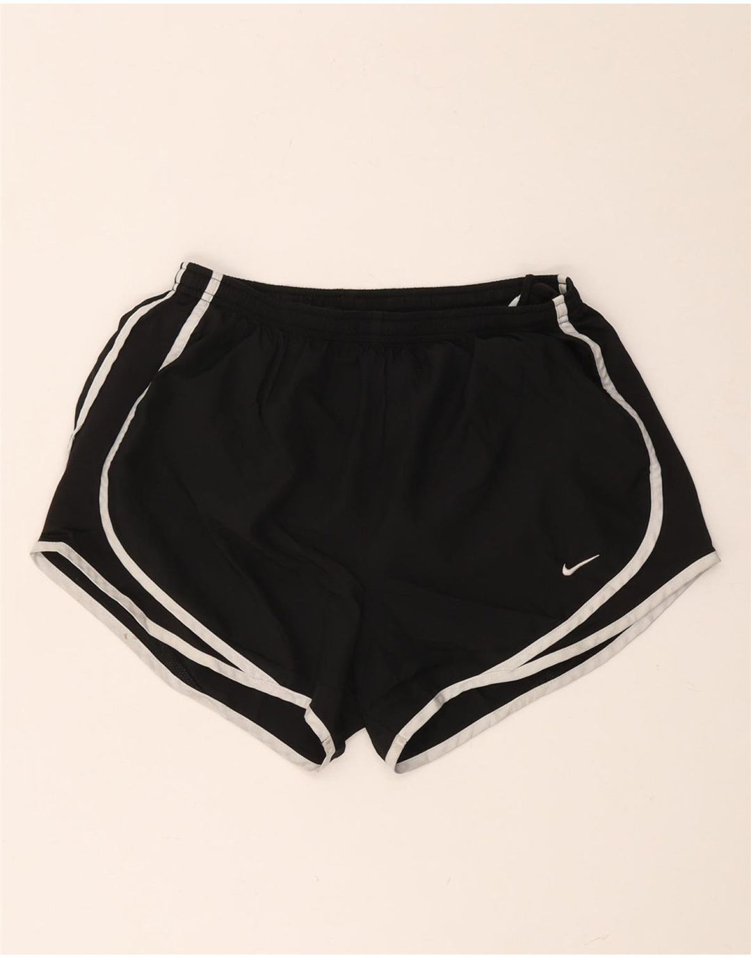 NIKE Short de sport Dri Fit pour femme UK 14 Noir moyen Polyester