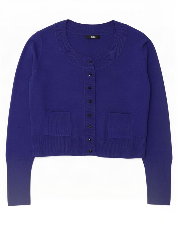 Marks & Spencer Pull cardigan court pour femme UK 14 Grand acrylique violet