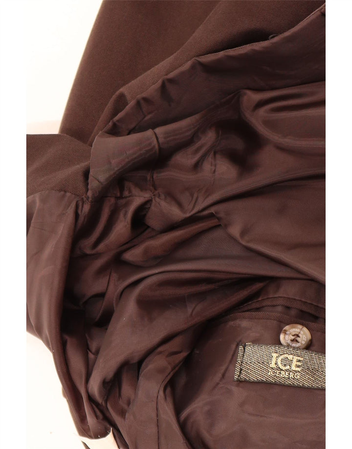 Iceberg Veste Blazer 3 Boutons Homme IT 50 Large Marron Viscose