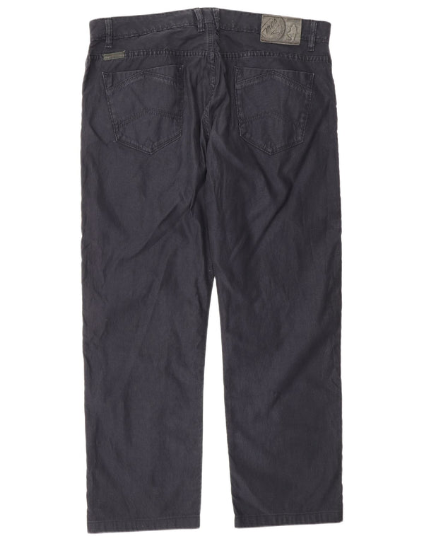 Marlboro Classics Pantalon décontracté droit pour homme W38 L30 Bleu marine Coton