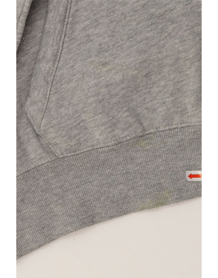 BENCH Mens Graphic Hoodie Jumper Small Grey Cotton