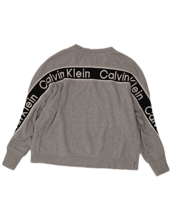 CALVIN KLEIN Sweat-shirt graphique pour femme UK 18 XL Gris Colorblock