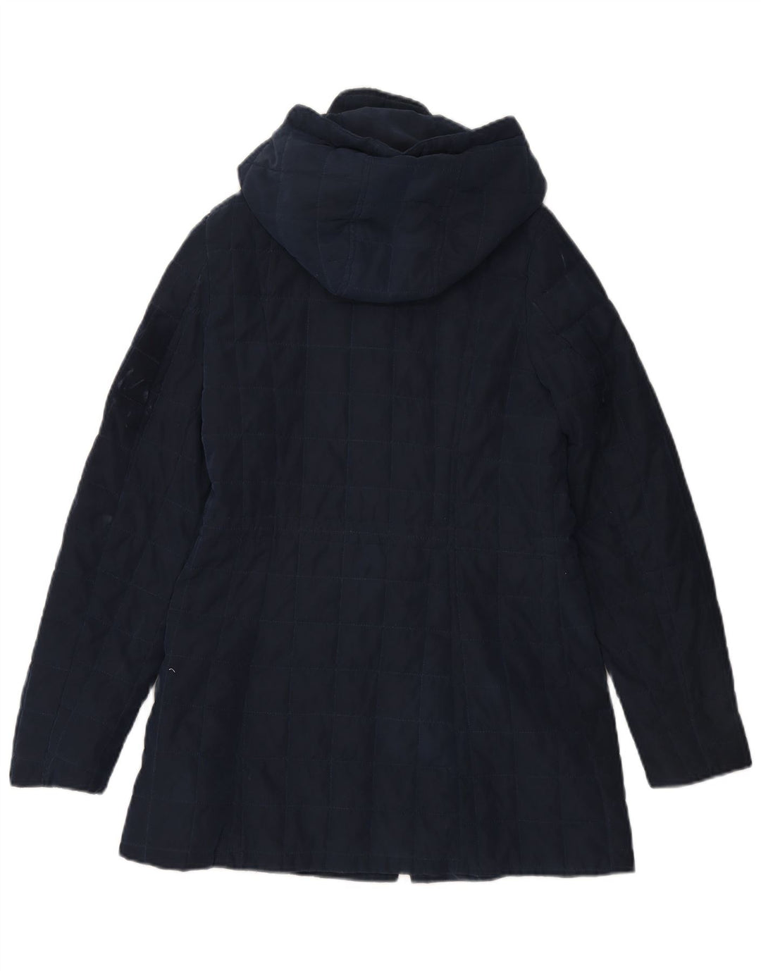 NAUTICA Manteau rembourré à capuche pour femme UK 14 Large Bleu Marine Polyester