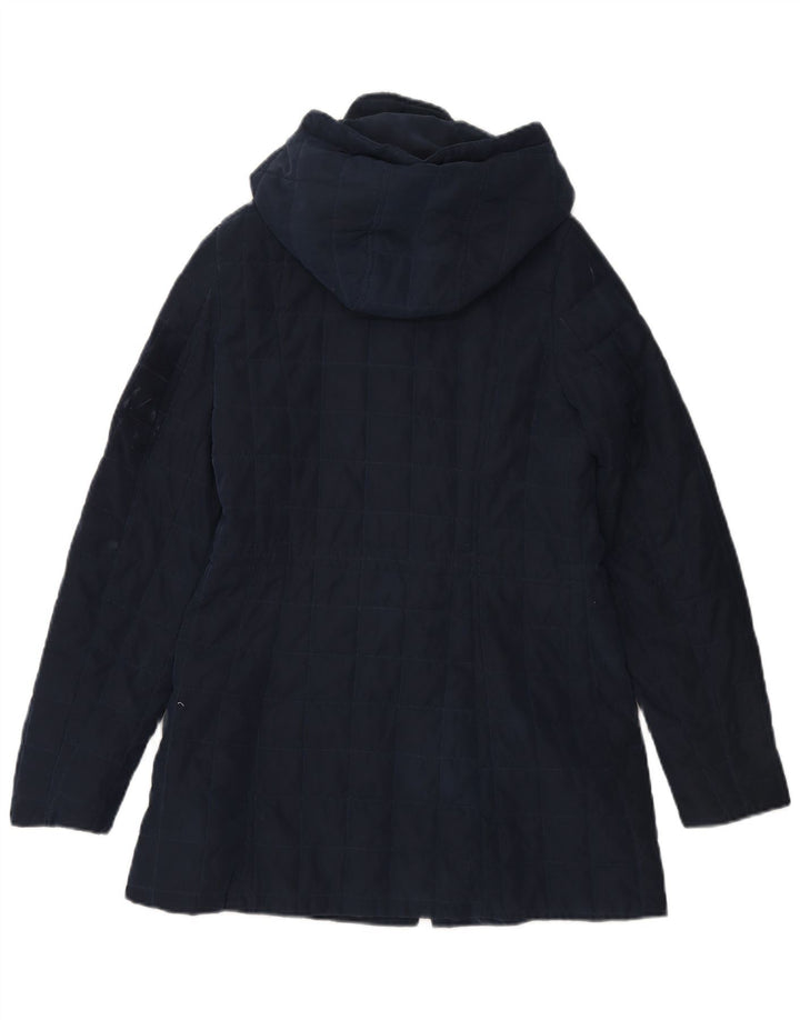 NAUTICA Manteau rembourré à capuche pour femme UK 14 Large Bleu Marine Polyester