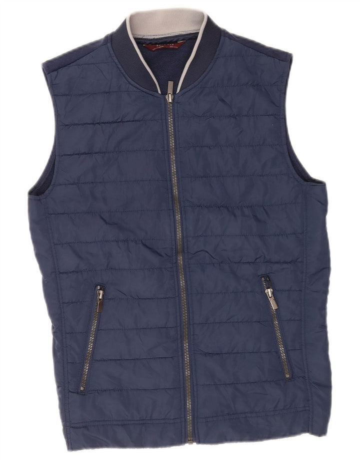 Zara Gilet rembourré pour homme UK 36 Small Bleu marine Polyester