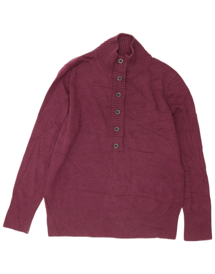 Eddie Bauer Pull à col boutonné pour femme XL en coton bordeaux