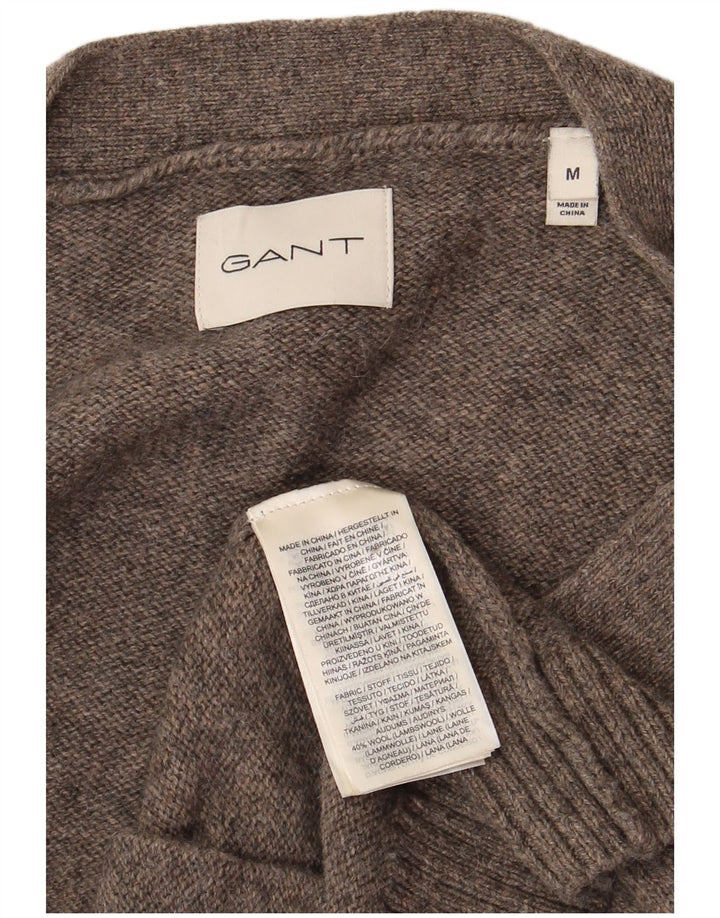 Gant Cardigan Pull Homme Gris Moyen Lambswool