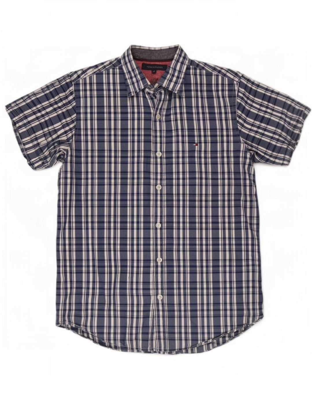 Tommy Hilfiger Chemise à manches courtes homme bleu marine moyen à carreaux en coton