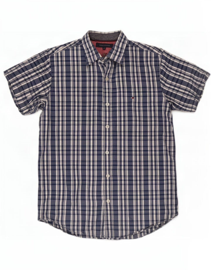 Tommy Hilfiger Chemise à manches courtes homme bleu marine moyen à carreaux en coton