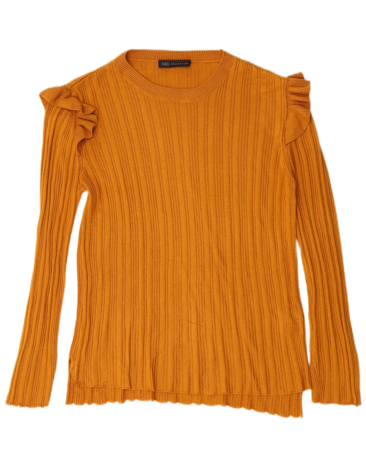 Marks & Spencer Haut à manches longues pour femme UK 12 Acrylique jaune moyen