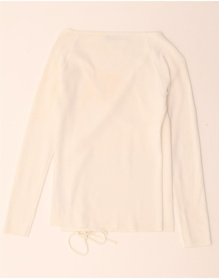 Zara Chemisier cache-cœur à manches longues pour femme UK 8 Small Viscose blanche