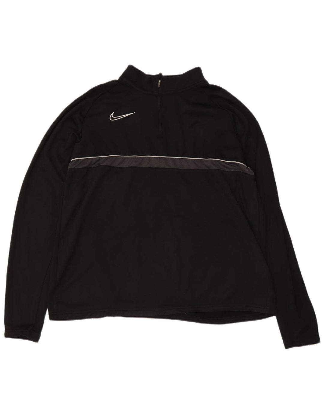 Nike Dri Fit Zip Neck Pull Survêtement Haut XL Noir Colorblock