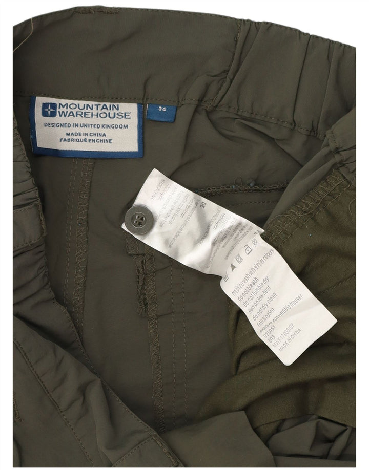 Mountain Warehouse Pantalon cargo droit pour homme W34 L32 Vert Polyester