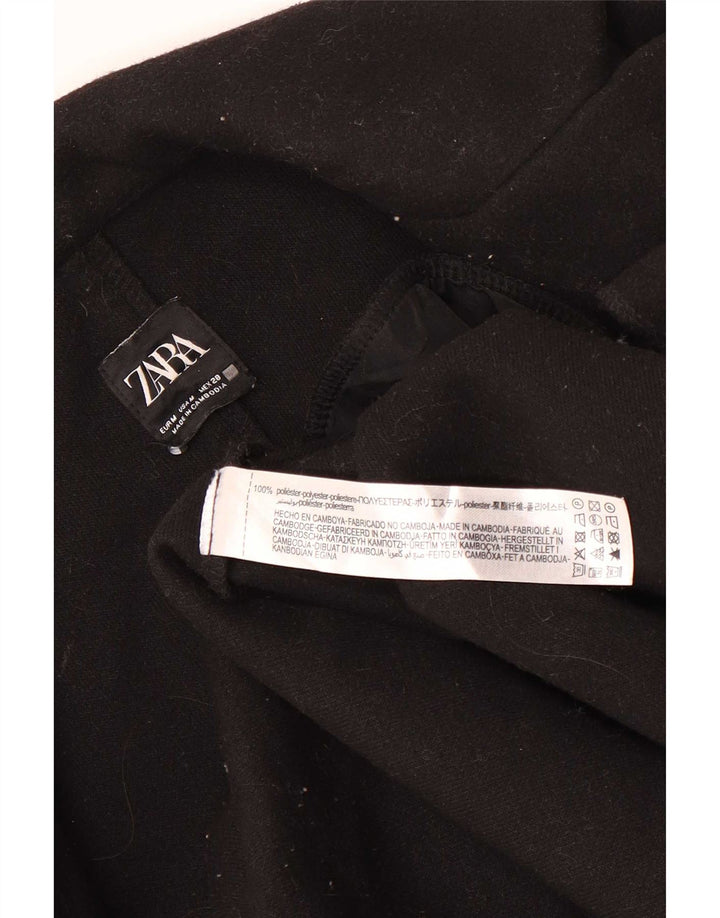 Zara Womens Open Overcoat UK 14 Medium Noir Polyester