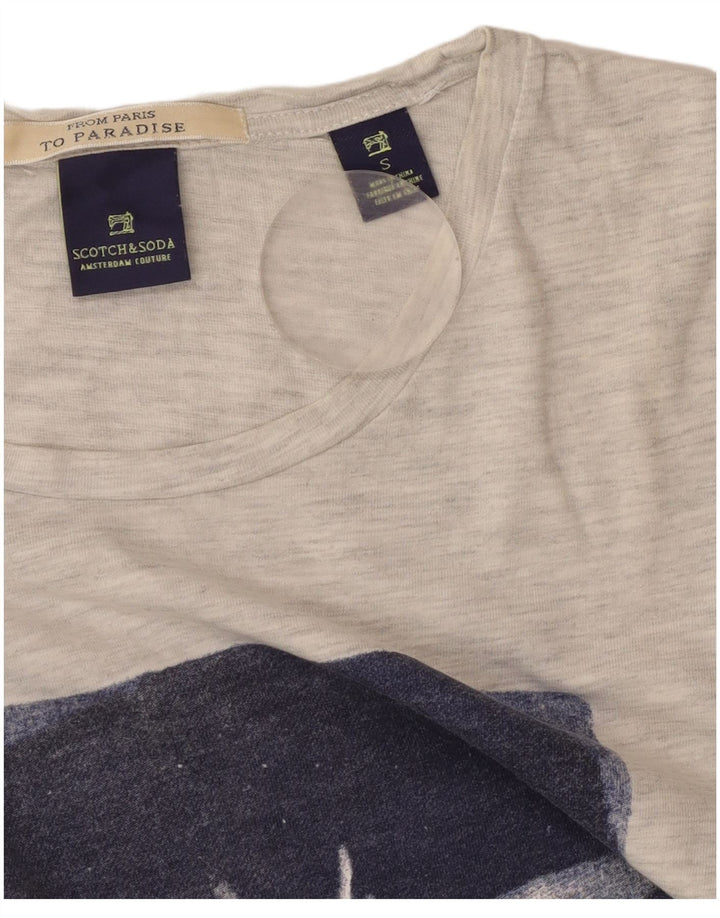 SCOTCH & SODA T-Shirt Graphique Homme Petit Gris Coton