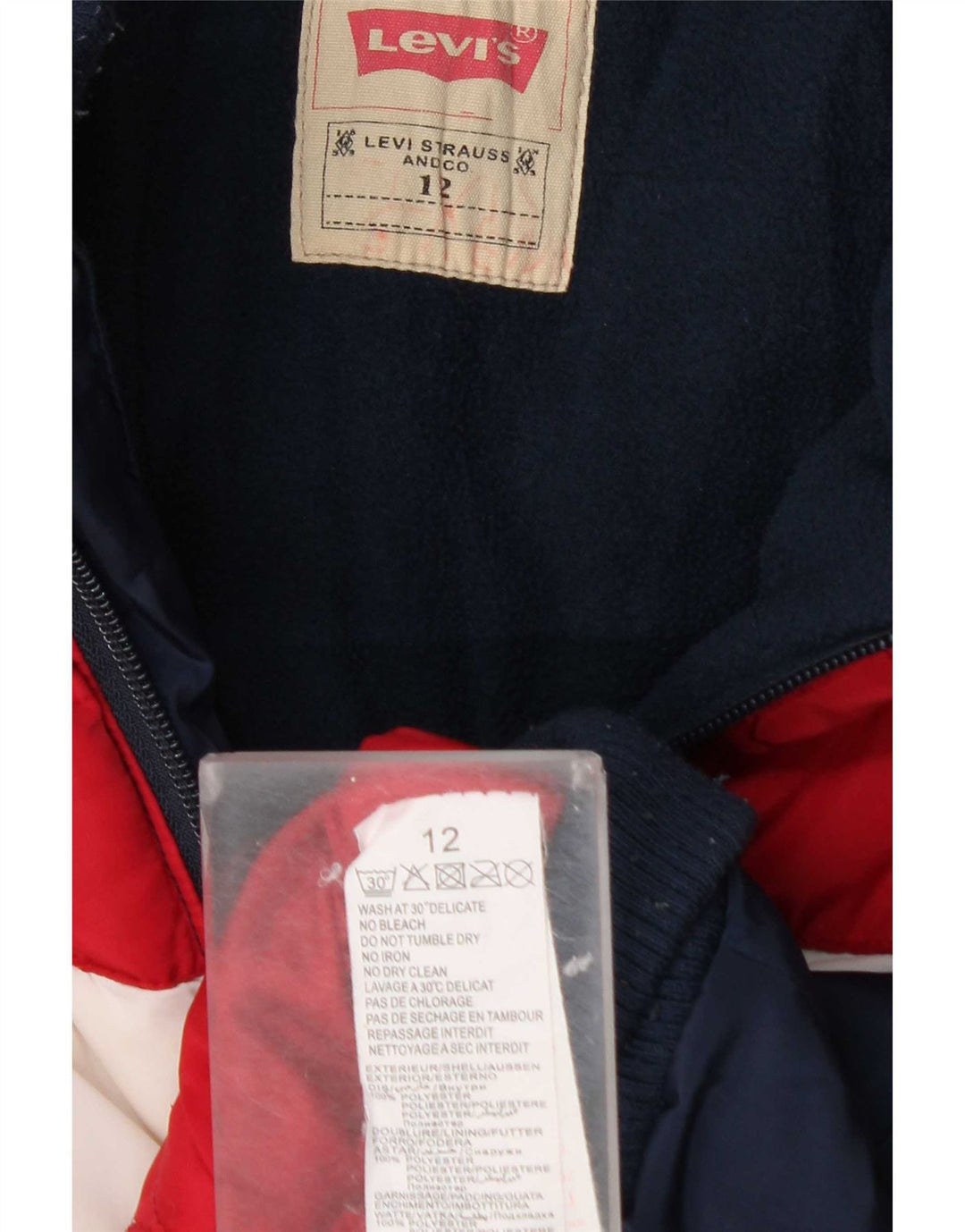 Levi's Veste matelassée à capuche garçon 11-12 ans Bleu marine colour block