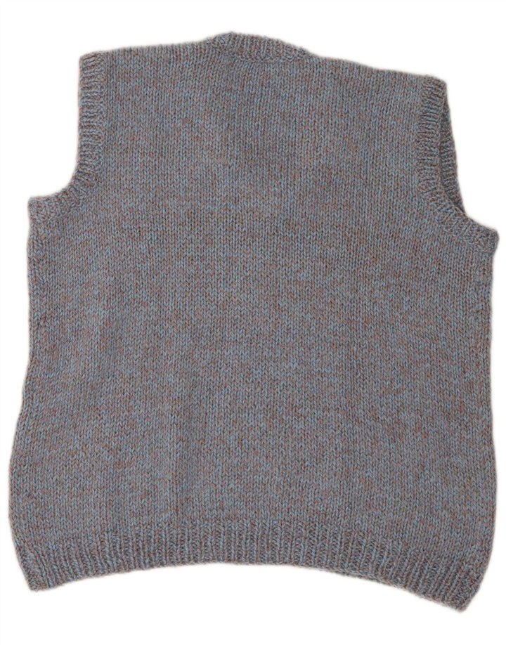 vintage Mens Vest Tank Top Grand Bleu Moucheté
