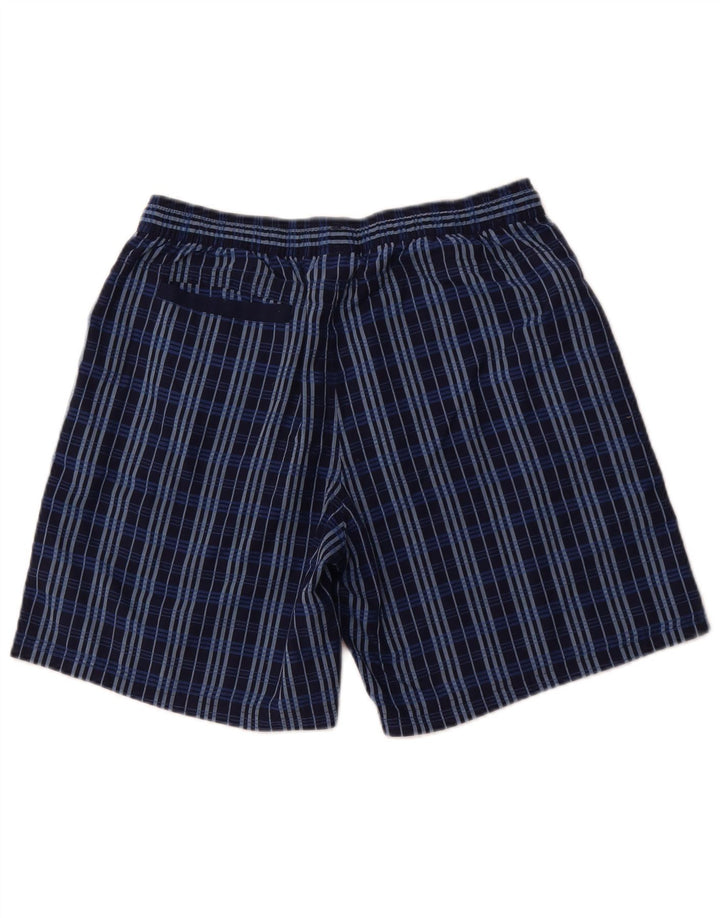 Adidas Short de bain pour homme en polyester à carreaux bleu marine moyen