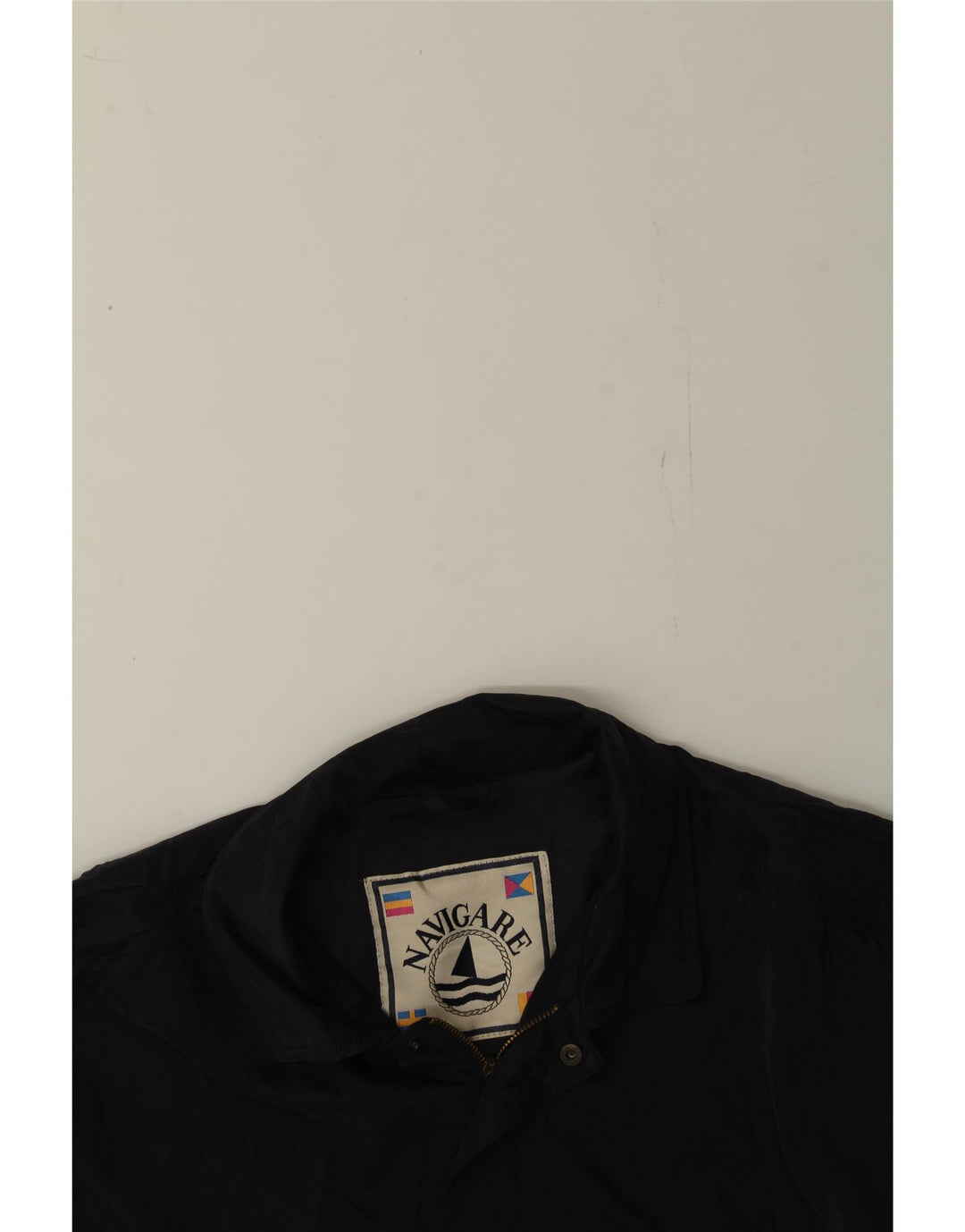 NAVIGARE Mens Bomber Jacket UK 44 2XL Navy Blue Vintage Navigare and Second-Hand Navigare from Messina Hembry 