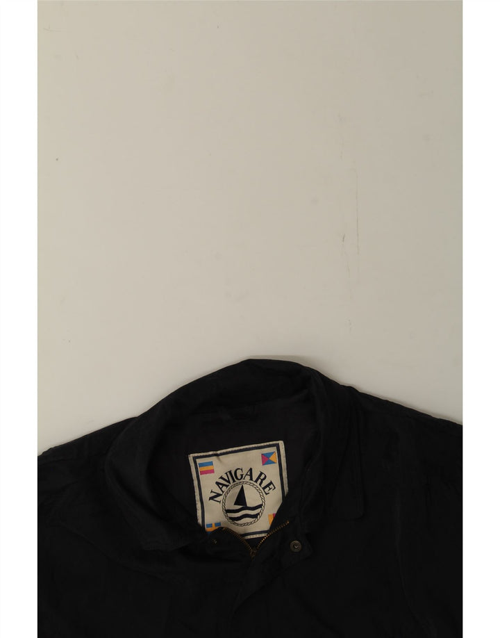 NAVIGARE Mens Bomber Jacket UK 44 2XL Navy Blue Vintage Navigare and Second-Hand Navigare from Messina Hembry 