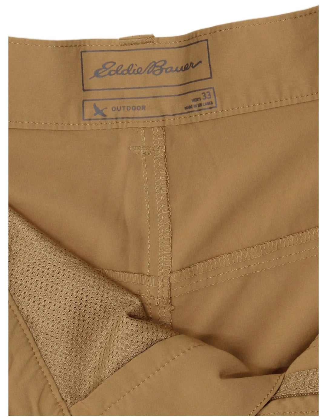 Eddie Bauer Short Chino Homme W33 Polyester Beige Moyen