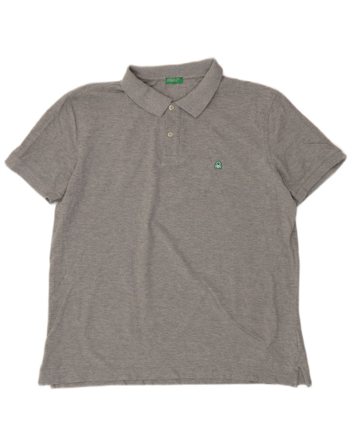 BENETTON Polo Homme 2XL Gris Coton