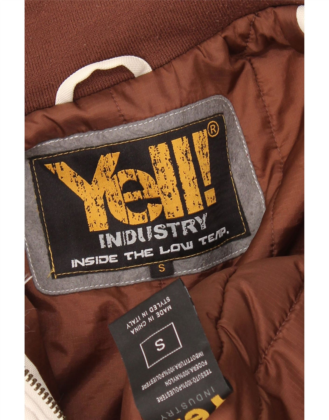 CRIER! Veste bomber graphique coupe ample pour homme UK 36 petit polyester blanc