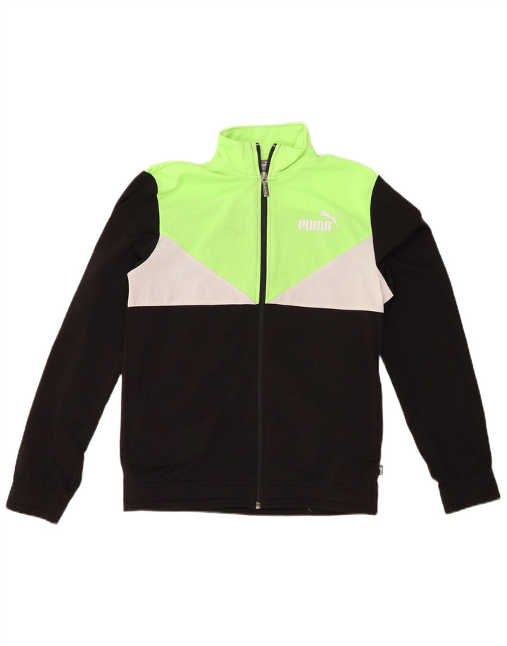 PUMA Veste de survêtement pour garçon 13-14 ans Noir Colourblock