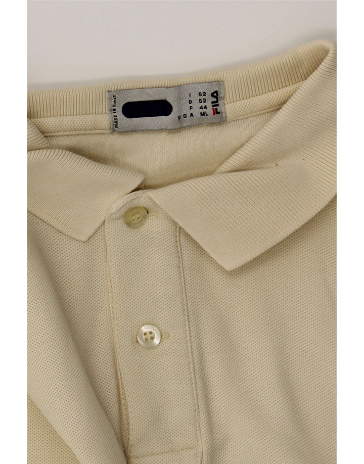 FILA Mens Polo Shirt IT 52 Large Beige Cotton Vintage Fila and Second-Hand Fila from Messina Hembry 