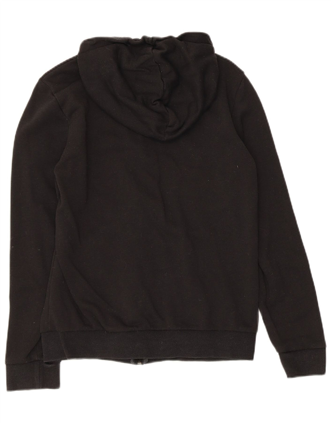 ADIDAS Womens Graphic Zip Hoodie Sweater UK 8/10 Small Black Cotton