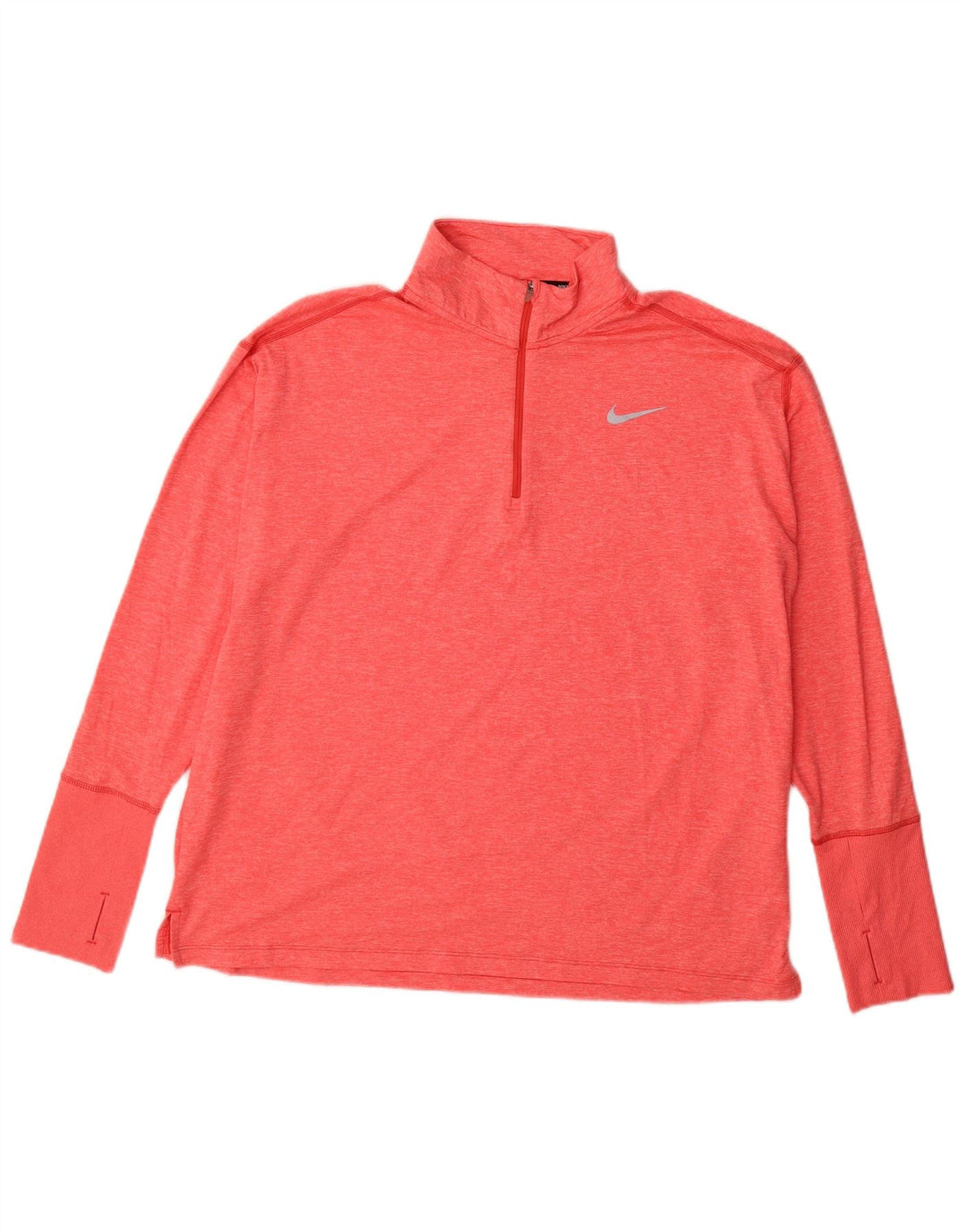 Nike Haut Dri Fit à manches longues pour femme UK 18 XL Polyester moucheté rose