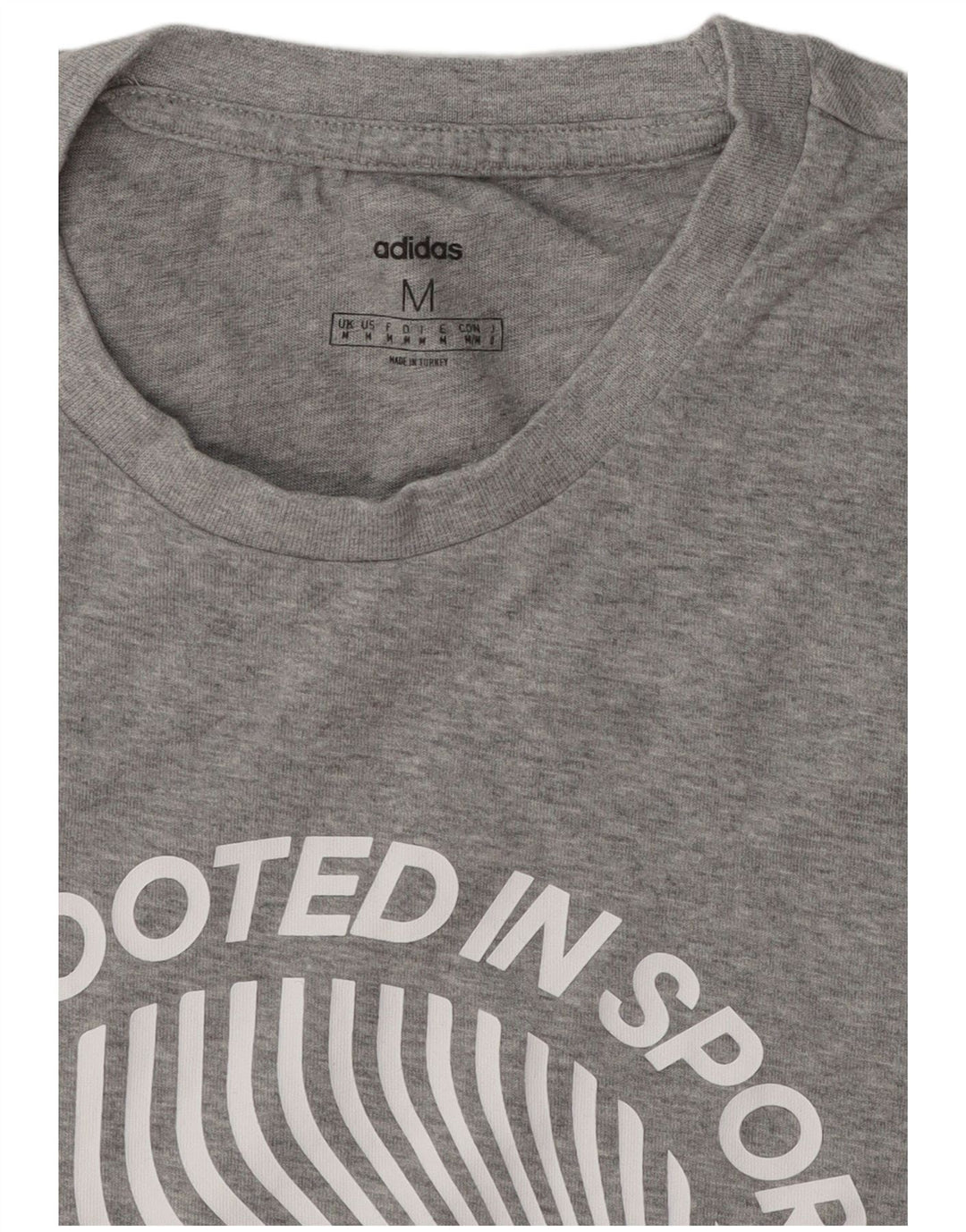 Adidas T-Shirt Graphique Homme Gris Moyen Moucheté