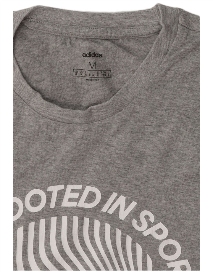 Adidas T-Shirt Graphique Homme Gris Moyen Moucheté