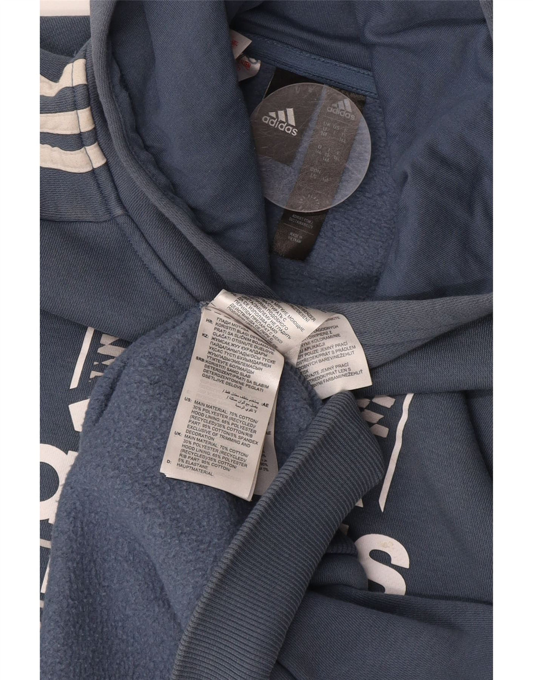 ADIDAS Pull à capuche graphique pour garçon 13-14 ans Bleu Coton