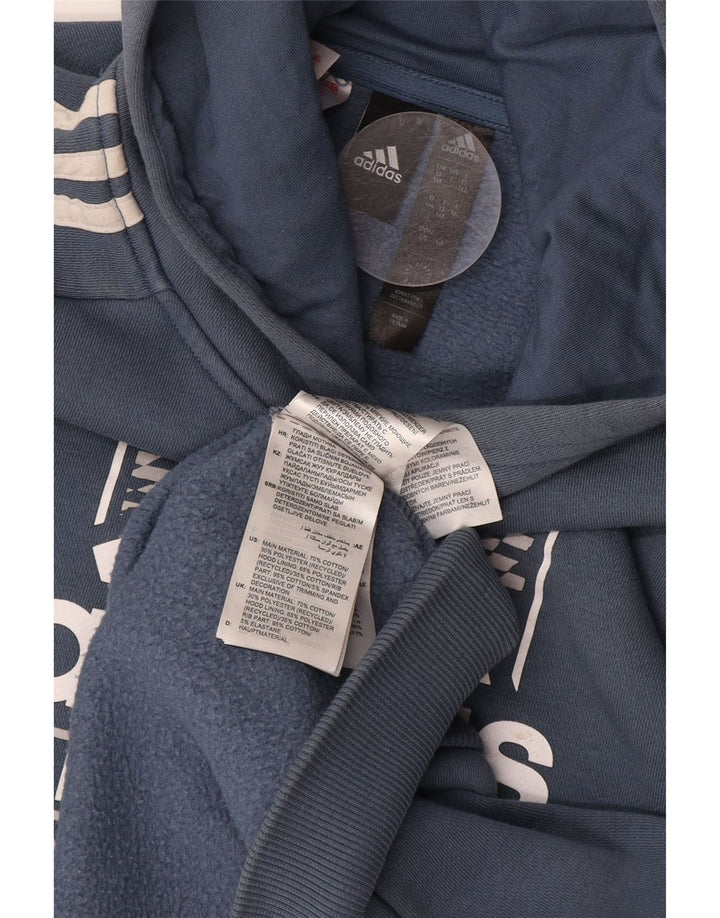 ADIDAS Pull à capuche graphique pour garçon 13-14 ans Bleu Coton