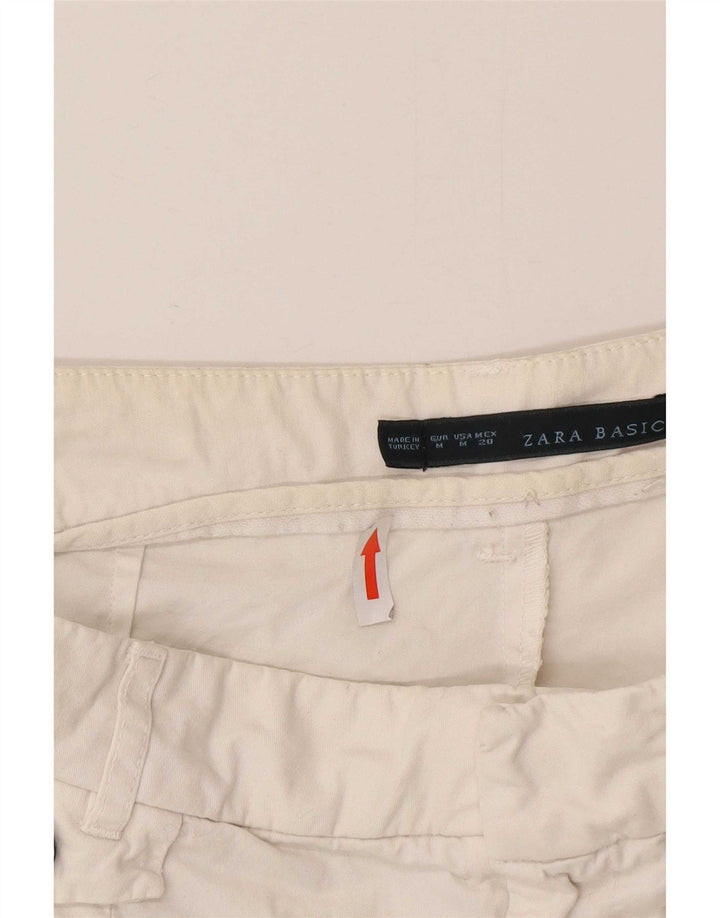 Pantalon Chino Slim Femme Zara Moyen W32 L30 Coton Blanc
