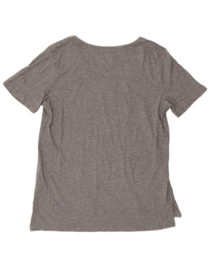 EDDIE BAUER T-Shirt Femme Top UK 16 Large Gris Moucheté Coton