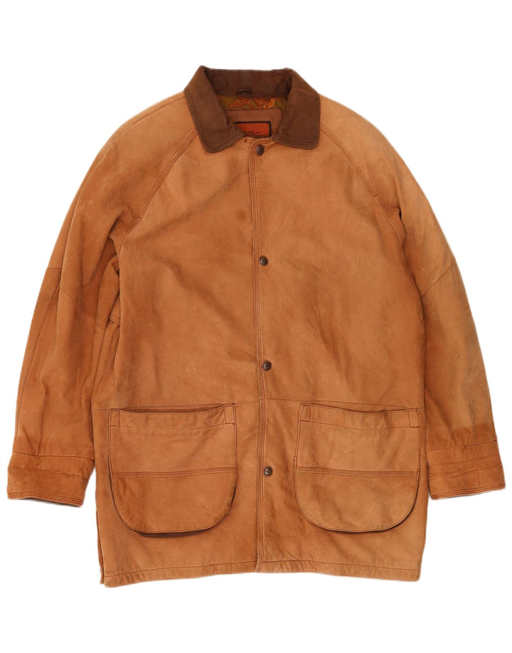 Cayenne Veste en cuir pour homme UK 40 Grand cuir marron