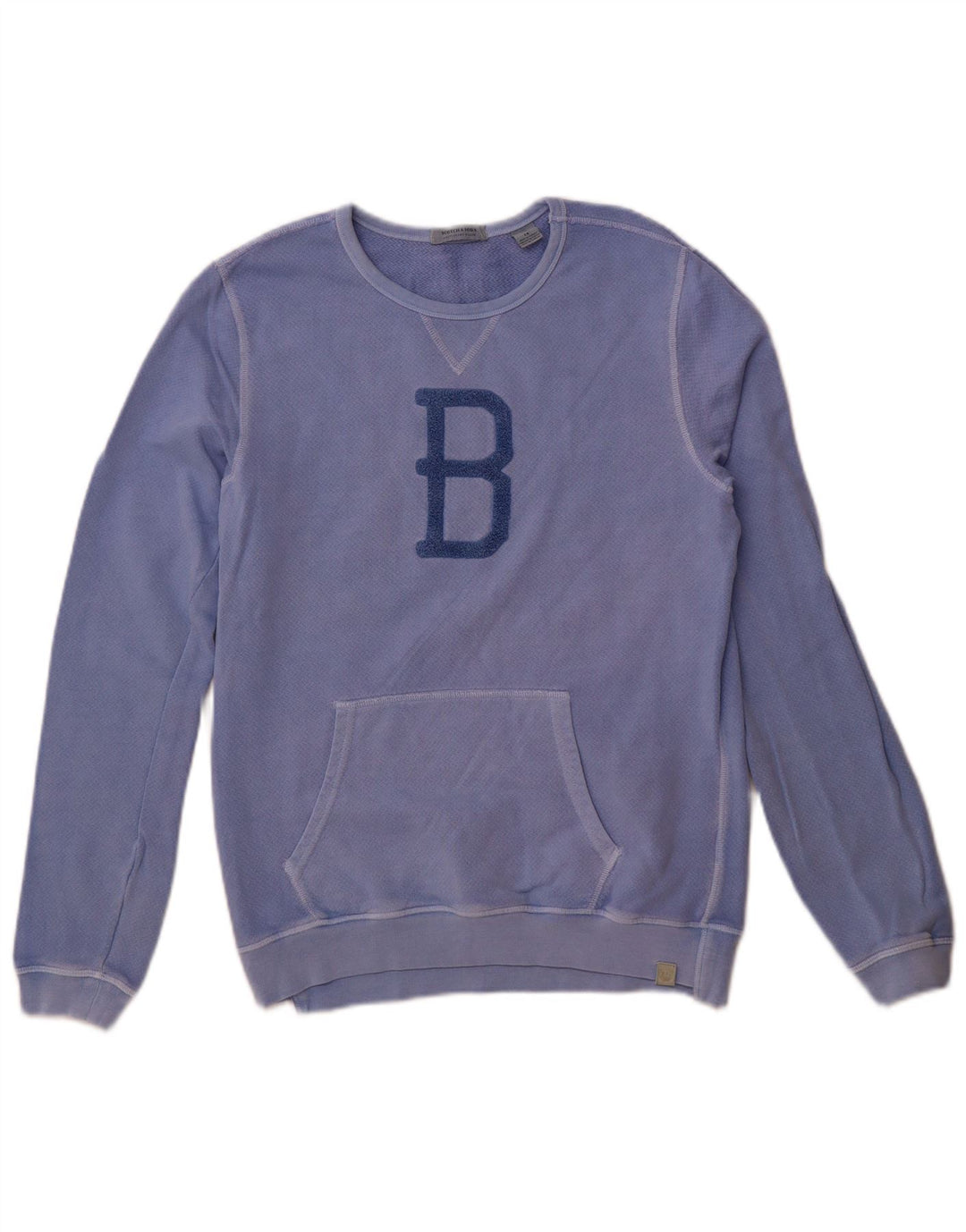 Scotch & Soda Sweat-Shirt Graphique Femme UK 44 Bleu Moyen Coton