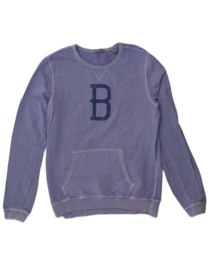 Scotch & Soda Sweat-Shirt Graphique Femme UK 44 Bleu Moyen Coton