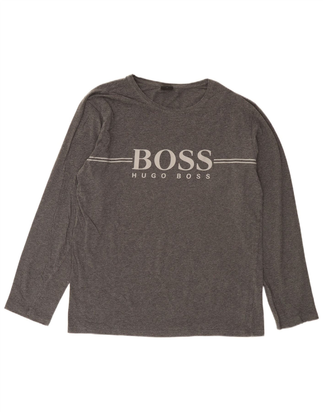 Hugo Boss Haut graphique à manches longues en coton gris moyen
