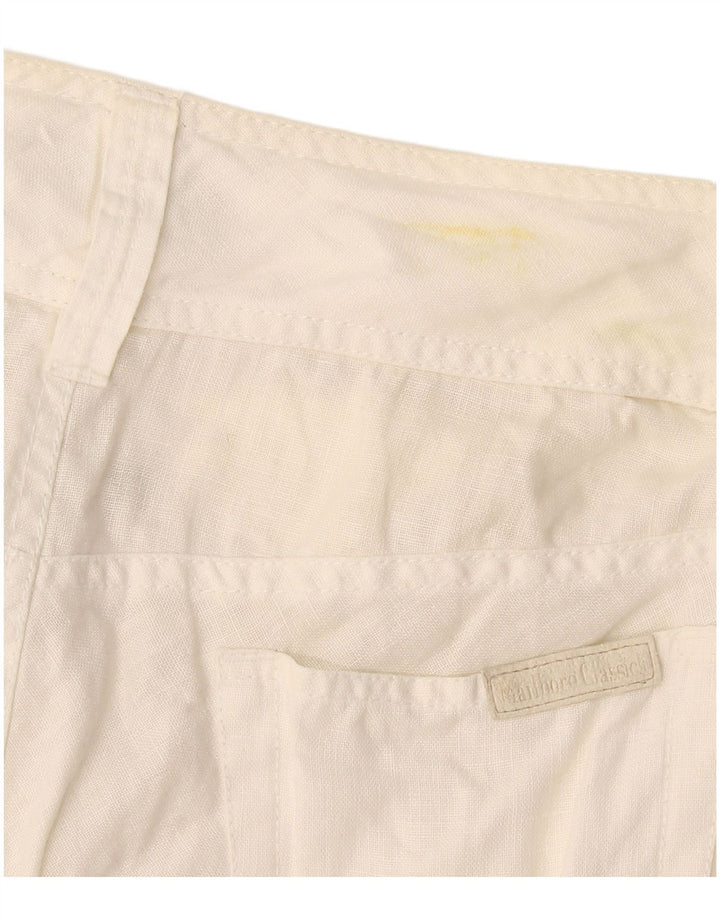 Marlboro Classics Jupe trapèze pour femme EU 42 Large W30 Lin blanc