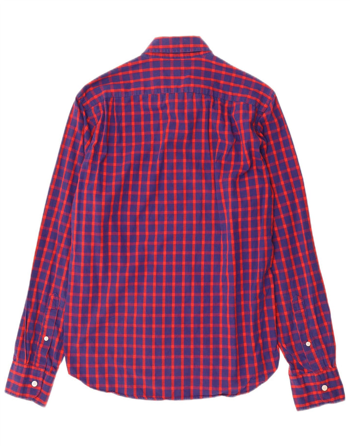 J. Crew Chemise Slim Homme Petit Carreau Bleu Coton
