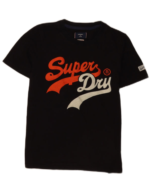 Superdry T-shirt graphique pour femme UK 8 Small Noir Coton