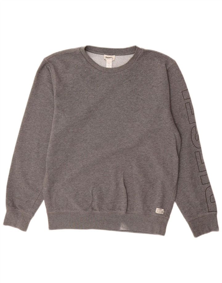Diesel Sweat-shirt graphique pour homme en coton gris Small